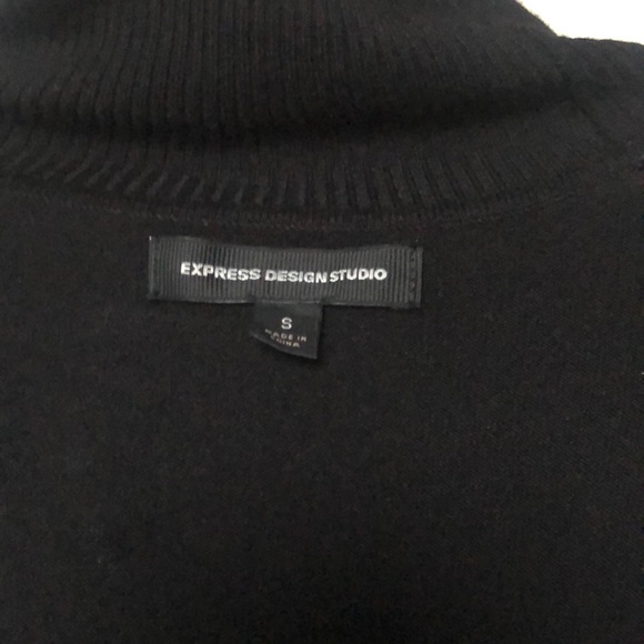 Black sweater dress with turtleneck. - Picture 3 of 4